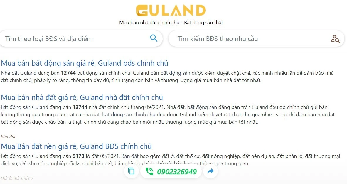 Sàn giao dịch bất động sản Guland.