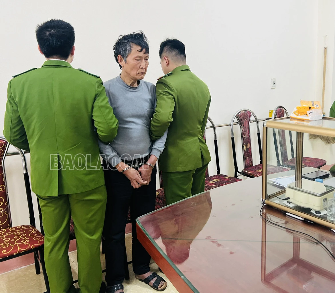 Đối tượng Trương Văn Cư tại cơ quan điều tra.
