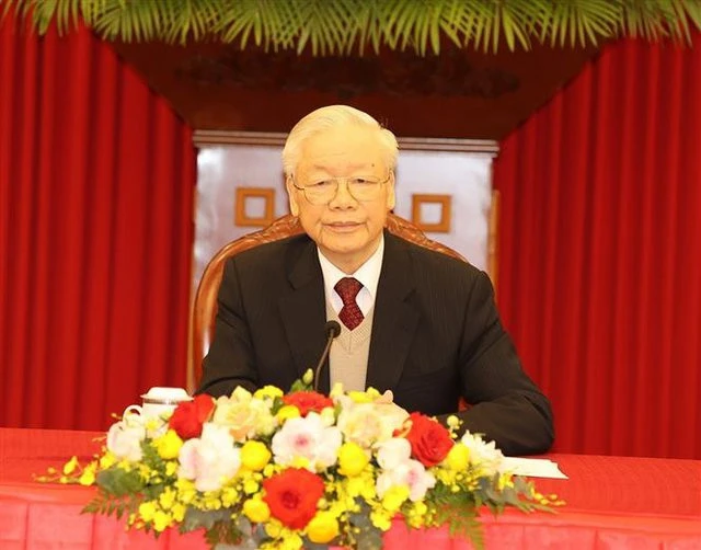 Tổng Bí thư Nguyễn Phú Trọng điện đàm cấp cao với Tổng thống Hoa Kỳ Joe Biden ảnh 1