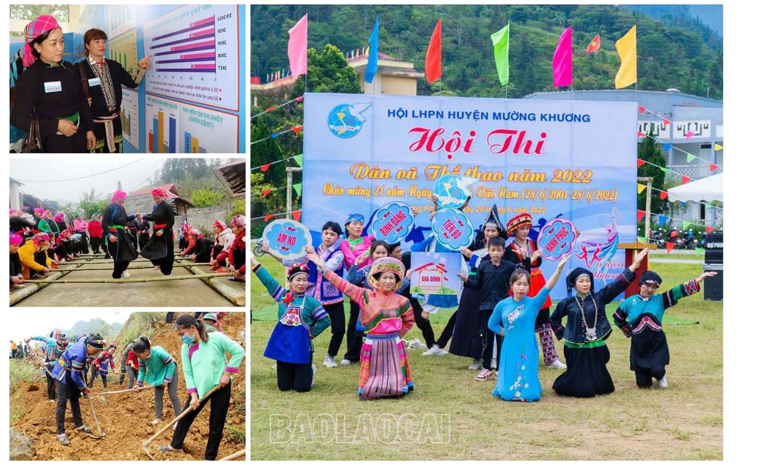 Phụ nữ tham gia góp sức trong các phong trào, hoạt động ở địa phương.