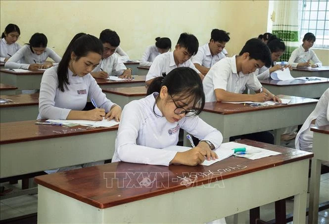 Các thí sinh tham gia Kỳ thi Trung học phổ thông Quốc gia tại Kiên Giang.