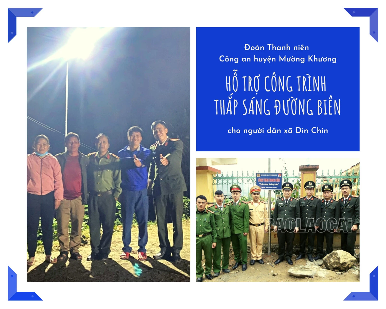 Đoàn Thanh niên Công an huyện Mường Khương bàn giao công trình "Thắp sáng đường biên" cho các xã biên giới.