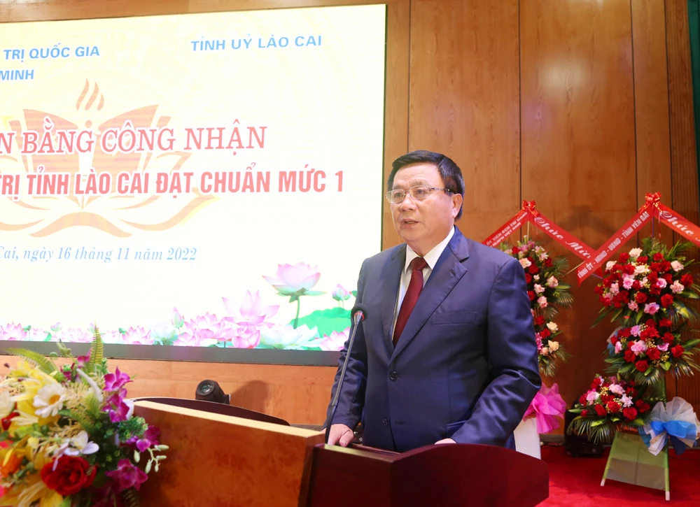 Trường Chính trị tỉnh Lào Cai đón nhận Bằng đạt chuẩn mức 1 đầu tiên trong cả nước ảnh 4