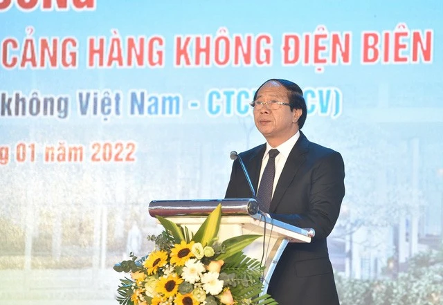 Phó Thủ tướng Lê Văn Thành nhấn nút khởi công dự án mở rộng sân bay duy nhất vùng Tây Bắc ảnh 1