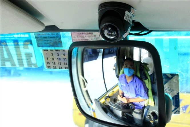 Camera được lắp đặt trên phương tiện vận tải của Công ty cổ phần xe khách Hoàng Hà.