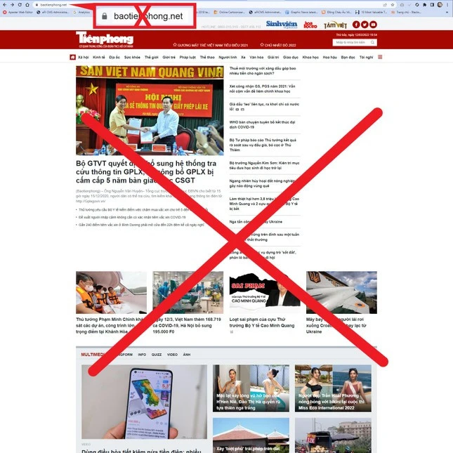 Xuất hiện website giả mạo trắng trợn báo Tiền Phong điện tử ảnh 1 Xuất hiện website giả mạo trắng trợn báo Tiền Phong điện tử ảnh 1