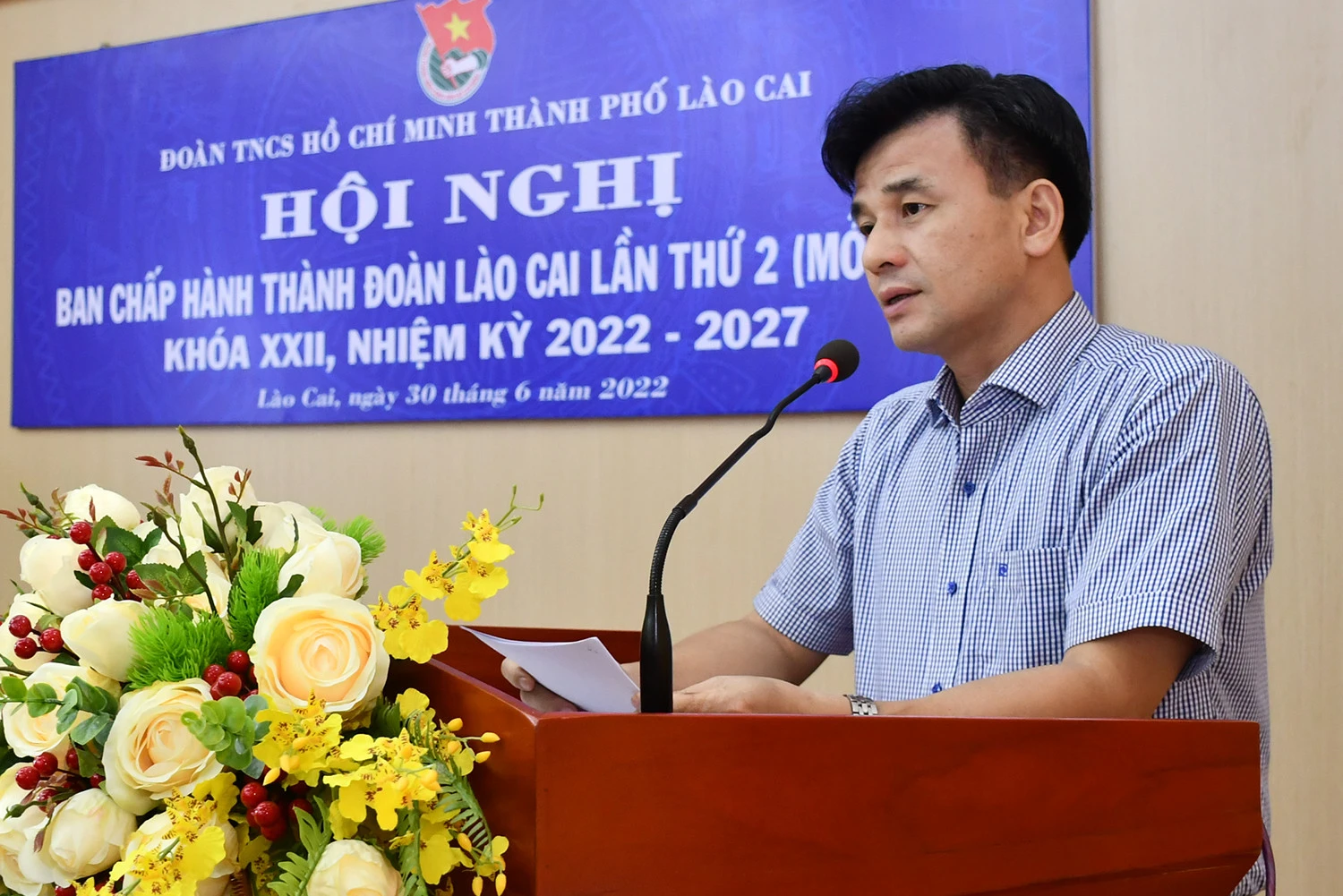 Phó Bí thư Thường trực Thành ủy Đoàn Ngọc Tuyến chỉ đạo các cấp bộ đoàn sớm cụ thể hóa nghị quyết đại hội đoàn các cấp.