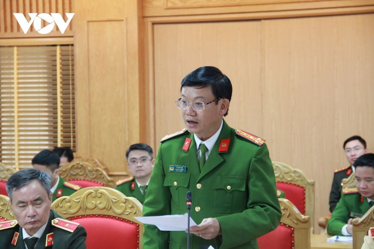 Đại tá Vũ Như Hà, Phó Cục trưởng C03 thông tin tại họp báo.