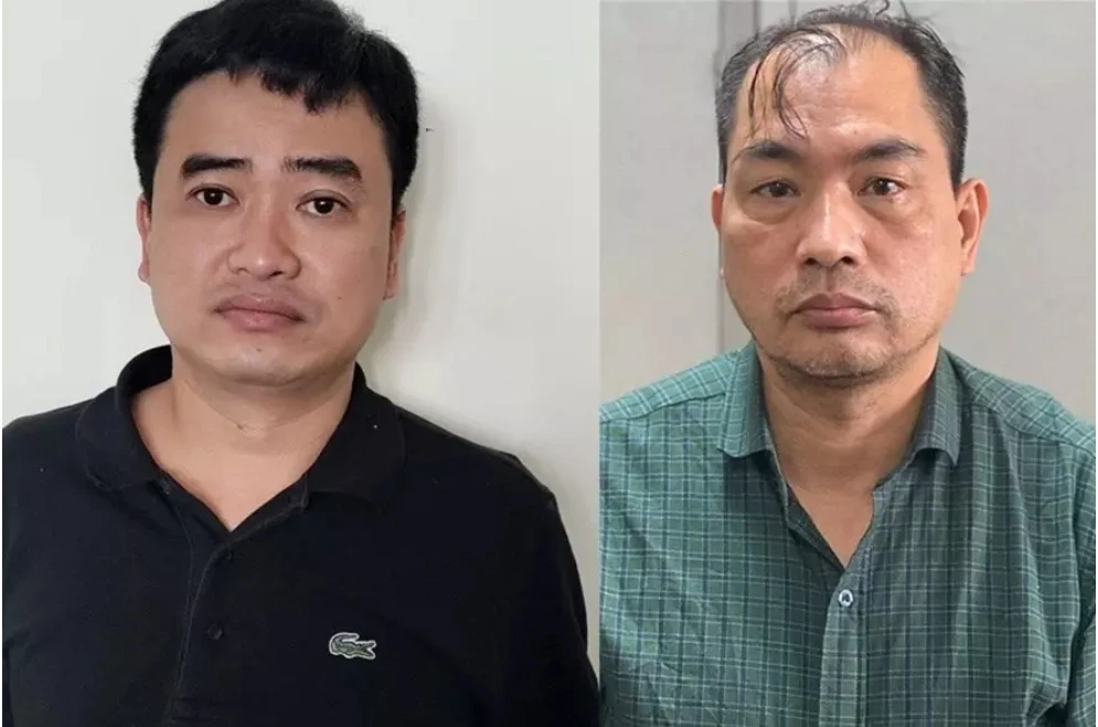 Phan Quốc Việt (trái) và Phạm Duy Tuyến bị khởi tố đầu tiên trong vụ án xảy ra tại Công ty Việt Á. Ảnh: Bộ Công an