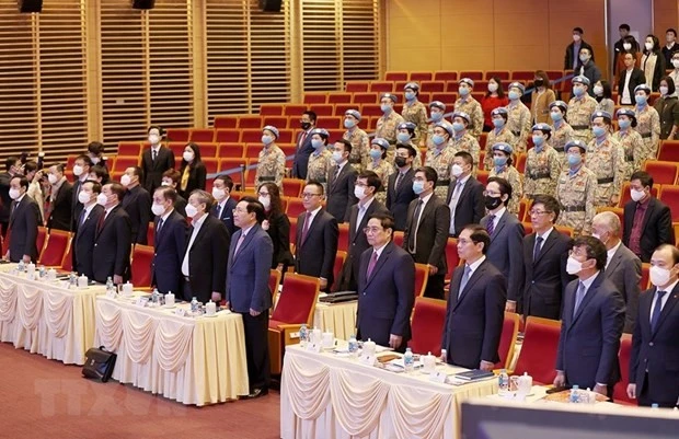 Thủ tướng Phạm Minh Chính và các đại biểu dự Hội nghị tổng kết hai năm Việt Nam đảm nhiệm cương vị Ủy viên không thường trực Hội đồng Bảo an Liên hợp quốc.
