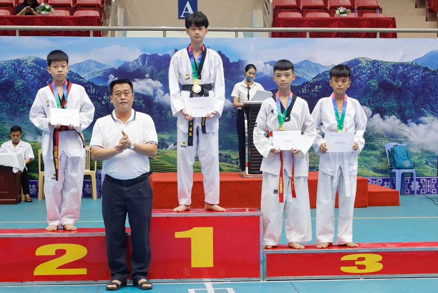 Bế mạc Giải Taekwondo các lứa tuổi trẻ tỉnh Lào Cai năm 2022 ảnh 10