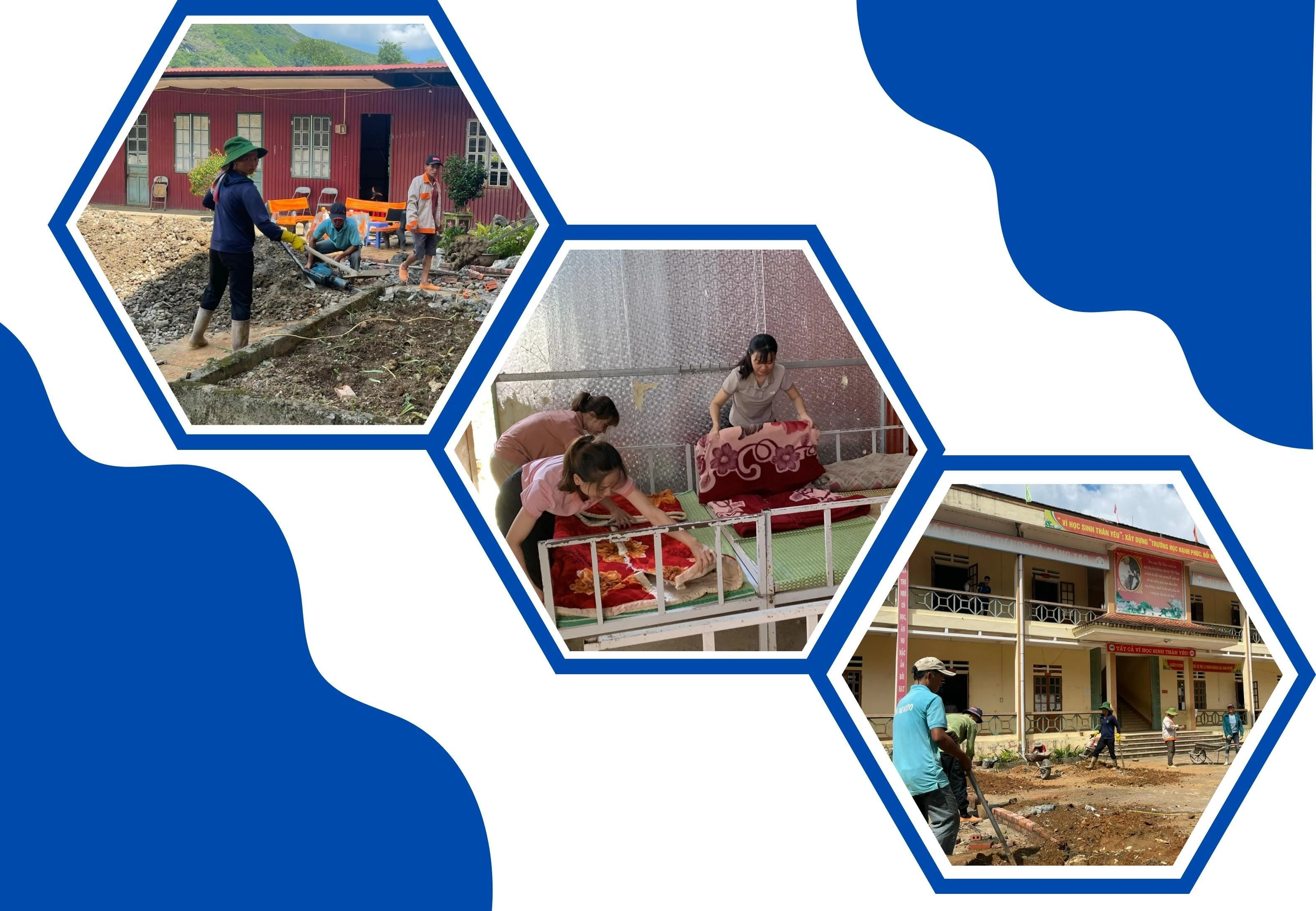 Chuẩn bị cơ sở vật chất đón học sinh về học tại trường chính.