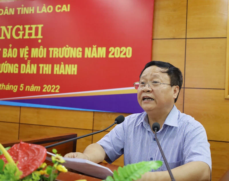 Đồng chí Nguyễn Trọng Hài, Phó Chủ tịch UBND tỉnh phát biểu tại hội nghị.