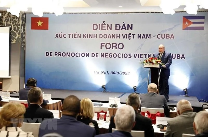 Thủ tướng nước Cộng hòa Cuba Manuel Marrero Cruz phát biểu tại diễn đàn.