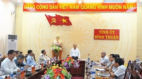 Một cuộc họp của Thường trực Tỉnh ủy Bình Thuận về công tác cán bộ. (ảnh: Báo Bình Thuận).