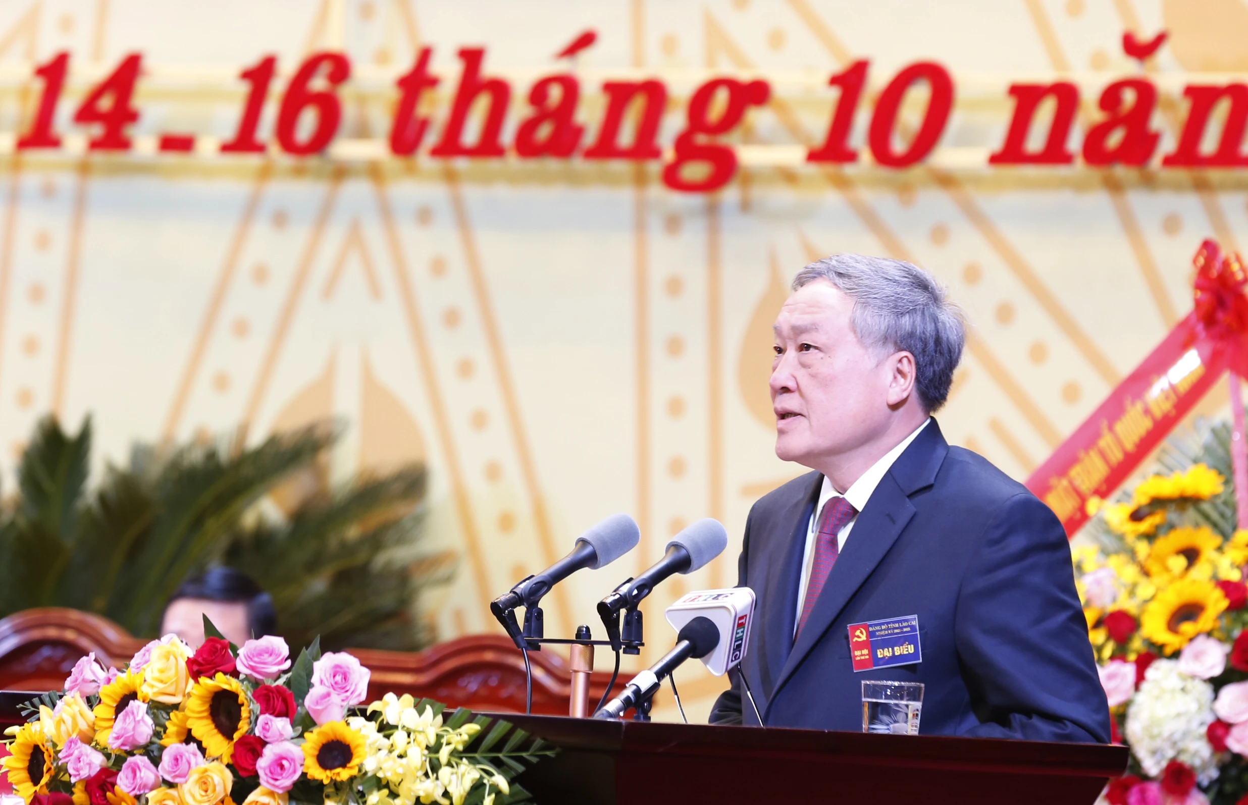 Đồng chí Nguyễn Hòa Bình phát biểu tại Đại hội.