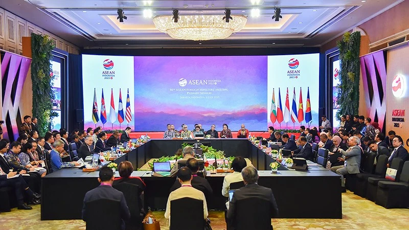Đoàn Việt Nam đóng góp tích cực tại Hội nghị Bộ trưởng Ngoại giao ASEAN lần thứ 56. (Ảnh Bộ Ngoại giao)