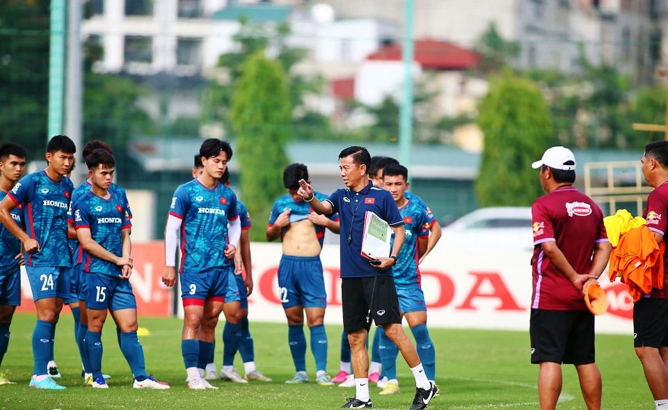 Một buổi tập luyện của đội tuyển U23 Việt Nam.