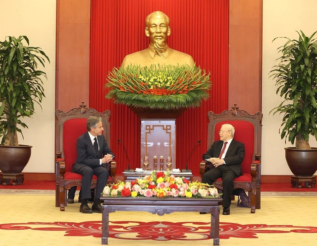 Tổng Bí thư Nguyễn Phú Trọng tiếp Ngoại trưởng Hoa Kỳ Antony Blinken.