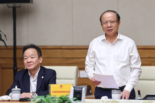 Chủ tịch Hiệp hội SME phát biểu tại cuộc làm việc.