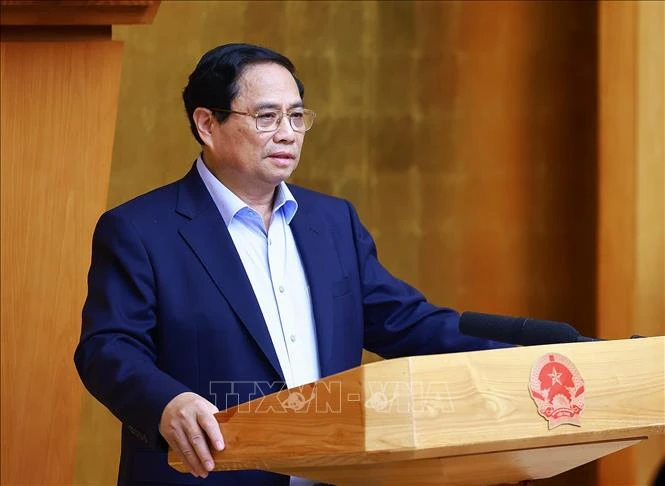 Thủ tướng Phạm Minh Chính chủ trì Phiên họp Chính phủ thường kỳ tháng 6 năm 2024. Ảnh: Dương Giang/TTXVN