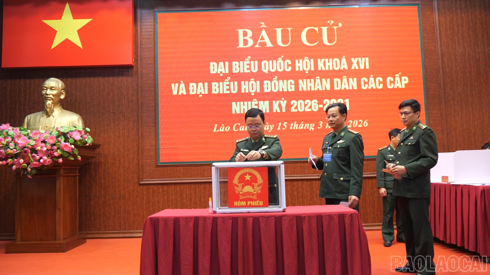 Điểm bỏ phiếu tại Ban Chỉ huy Biên phòng tỉnh Lào Cai