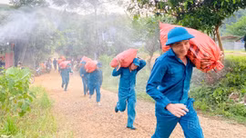 Lâm Giang diễn tập phòng, chống thiên tai tại thôn Làng Đam