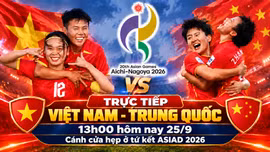 TRỰC TIẾP Việt Nam 0-0 Trung Quốc (Hiệp 1): Trung Quốc ép sân