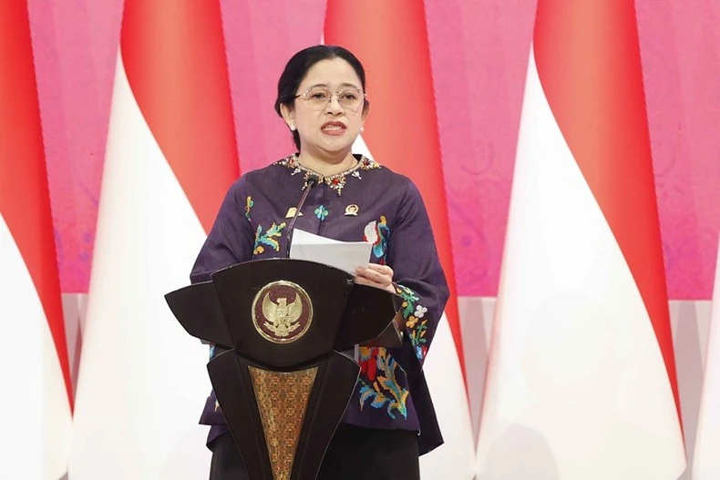 Chủ tịch Hạ viện Indonesia Puan Maharani phát biểu khai mạc.