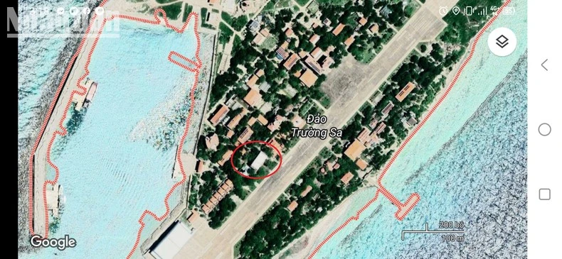 Đến 15 giờ 18 phút chiều 11/7, hình ảnh trên Google Maps vẫn chưa hiển thị lá quốc kỳ Việt Nam trên đảo Trường Sa.