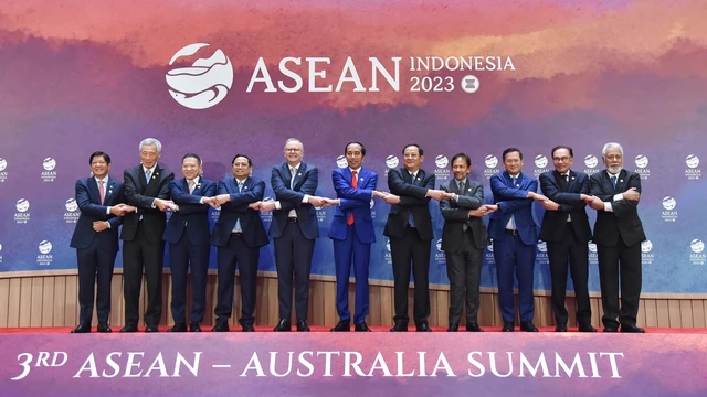 Thủ tướng Phạm Minh Chính và Trưởng đoàn các nước tham dự Hội nghị Cấp cao ASEAN-Australia lần thứ 3.