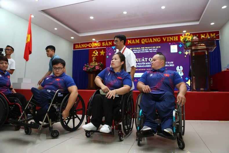 Các vận động viên đặt quyết tâm giành thành tích cao tại đại hội lần này.