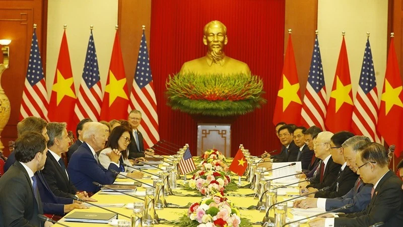 Tổng Bí thư Nguyễn Phú Trọng hội đàm với Tổng thống Hoa Kỳ Joe Biden.