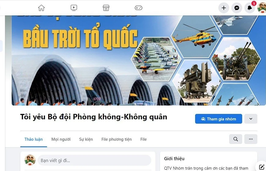Trang "Bầu trời Tổ quốc" của Bộ đội Phòng không-Không quân thường xuyên lan tỏa nhiều thông tin tích cực, lành mạnh.