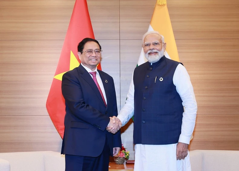 Thủ tướng Phạm Minh Chính gặp Thủ tướng Ấn Độ Narenda Modi.