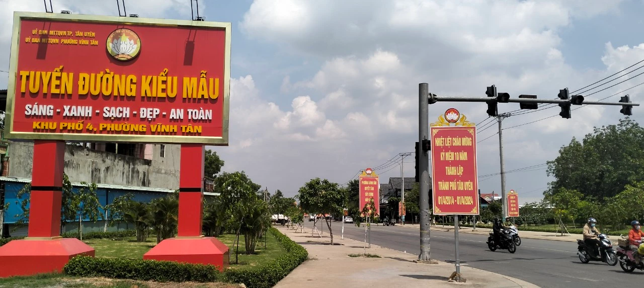Tuyến đường kiểu mẫu NB5, khu phố 4, phường Vĩnh Tân, TP.Tân Uyên.