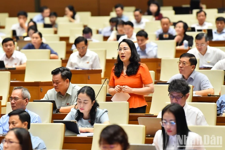 Đại biểu Nguyễn Thị Thủy (Bắc Kạn) phát biểu.