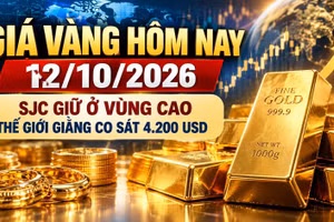 Giá vàng hôm nay 12/10: Vàng miếng giữ giá cao, thế giới có thể biến động mạnh
