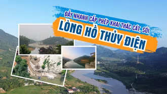 Đẩy nhanh cấp phép khai thác cát, sỏi lòng hồ thủy điện