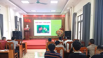 Trung tâm Dịch vụ tổng hợp Nội vụ định hướng cho lao động đi làm việc tại Hàn Quốc.