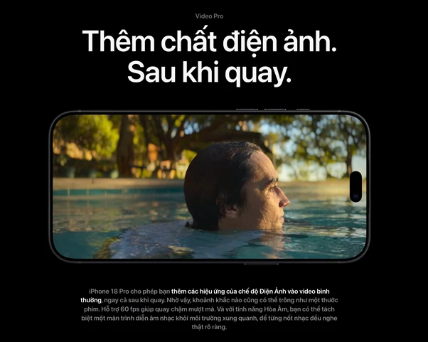 iPhone 18 Pro cho phép bạn thêm các hiệu ứng của chế độ Điện Ảnh vào video bình thường, ngay cả sau khi quay.