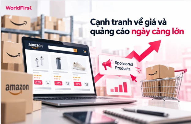 Sản phẩm trên Amazon thường cạnh tranh về giá, đánh giá, tốc độ giao hàng và chất lượng dịch vụ.