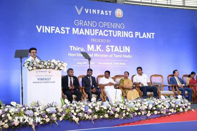 Thủ hiến bang Tamil Nadu, ông M.K. Stalin phát biểu tại lễ khai trương.