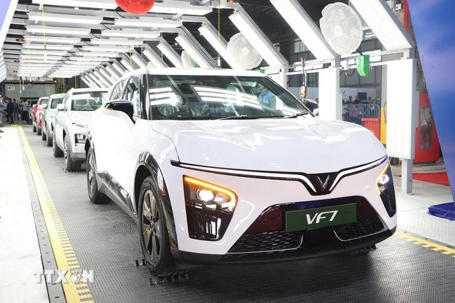 Các mẫu ôtô EV được sản xuất tại nhà máy VinFast Ấn Độ.