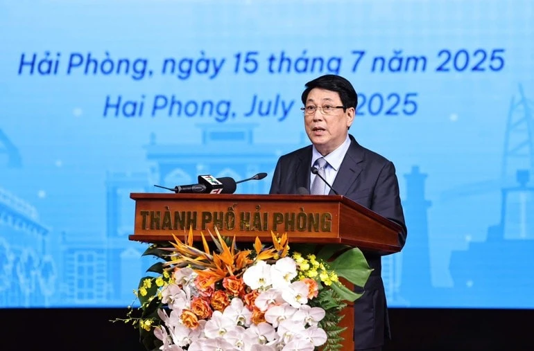 Chủ tịch nước Lương Cường phát biểu tại hội nghị.