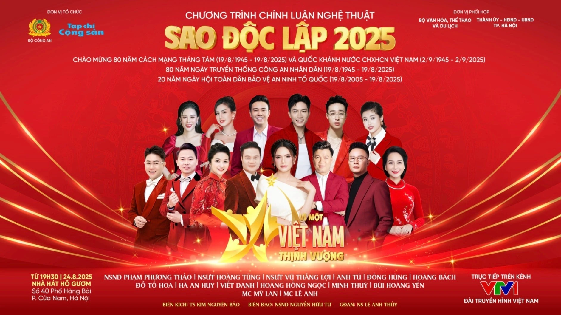 Chương trình "Sao Độc lập" năm 2025 quy tụ nhiều nghệ sĩ nổi tiếng.