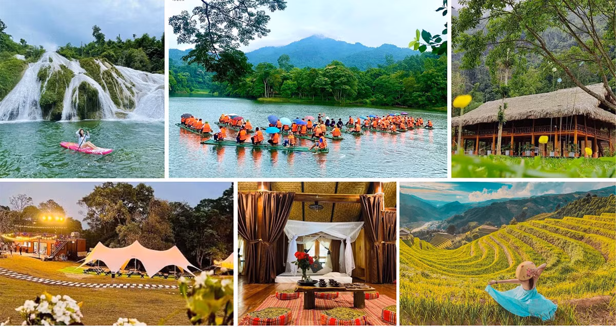 Du khách tham quan trải nghiệm tại các điểm du lịch của Tuyên Quang.