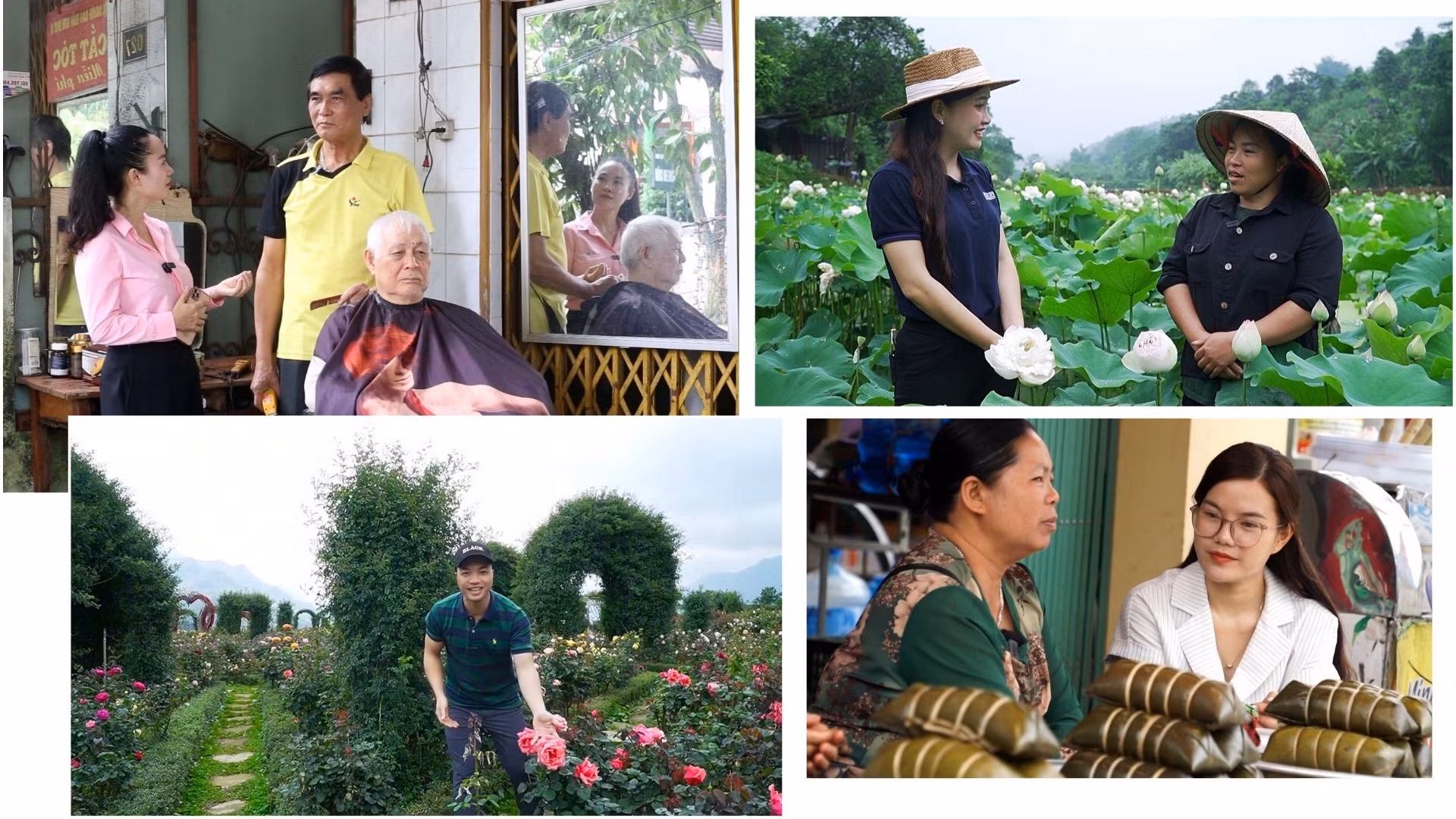 Các phóng viên thực hiện chương trình trong tiểu mục "Sáng nay ở đây".