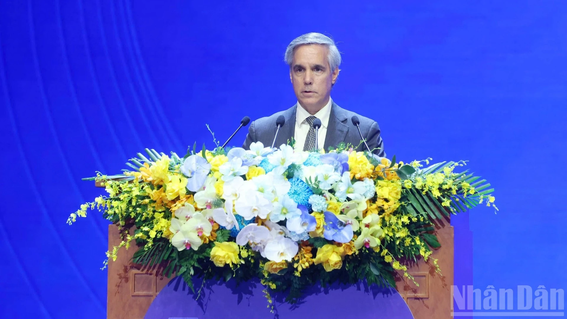 Ông John Brandolino, đại diện Cơ quan Phòng, chống Ma túy và Tội phạm của Liên hợp quốc (UNODC) phát biểu.