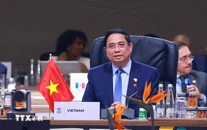 Thủ tướng Phạm Minh Chính phát biểu tại Phiên thảo luận III Hội nghị Thượng đỉnh G20.